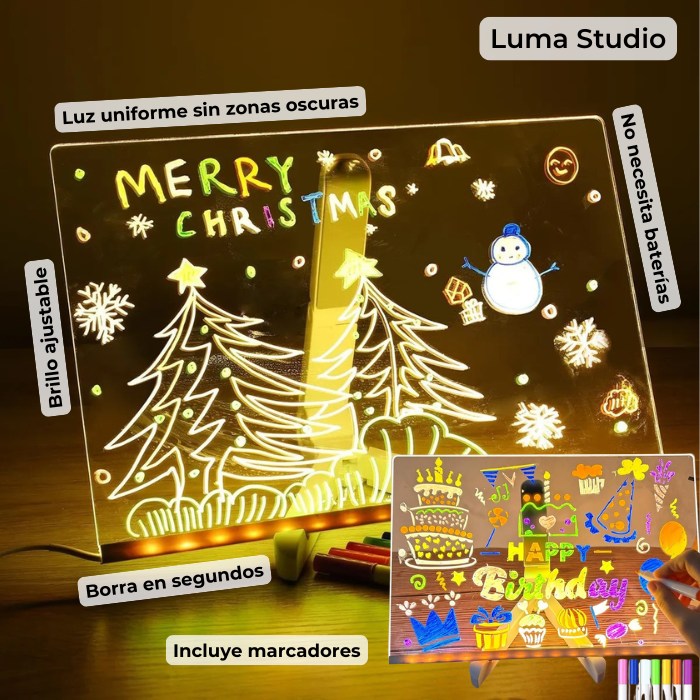 Luma Studio - Tabla de Dibujo LED y con Brillo Ajustable